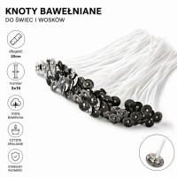 Knoty bawełniane z blaszką 3x15