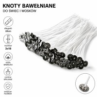 Knoty bawełniane z blaszką 3x18