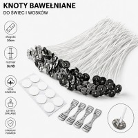 Knoty bawełniane z blaszką 3x18 