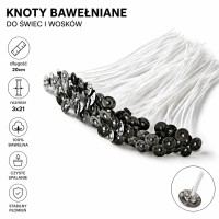 Knoty bawełniane z blaszką 3x21