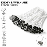 Knoty bawełniane z blaszką 3x24