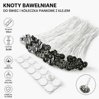 Knoty bawełniane z blaszką 3x24 - 50 sztuk