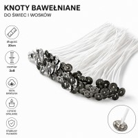 Knoty bawełniane z blaszką 3x8