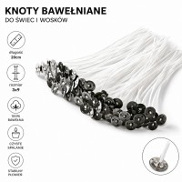Knoty bawełniane z blaszką 3x9