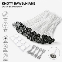 Knoty bawełniane z blaszką 3x9
