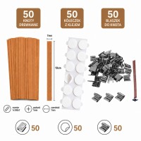 KOMPLET Knoty drewniane gr. 1 mm 100x7 - 50 sztuk