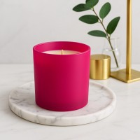 {INSERT_HTML:60;} Szkło  - Pojemnik szklany do zalewu świec różowy mat