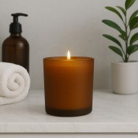 {INSERT_HTML:60;} Szkło  - Pojemnik szklany do zalewu świec bursztyn