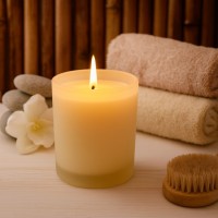 {INSERT_HTML:60;} Szkło  - Pojemnik szklany do zalewu świec żółty